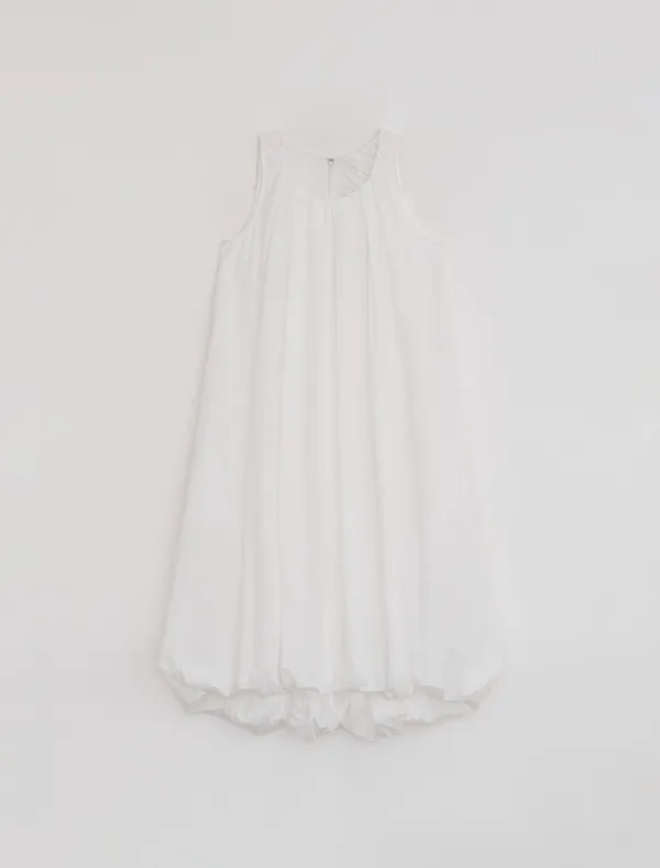BALLOON SLEEVELESS DRESS [WHITE]