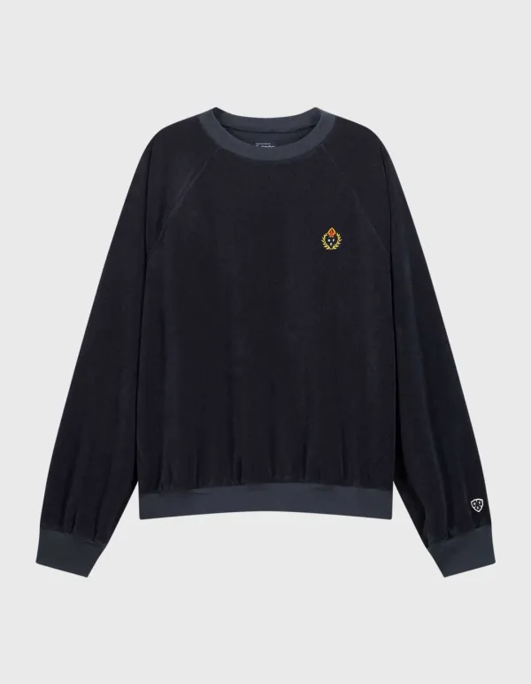 CREST TOWEL CREWNECK / Black