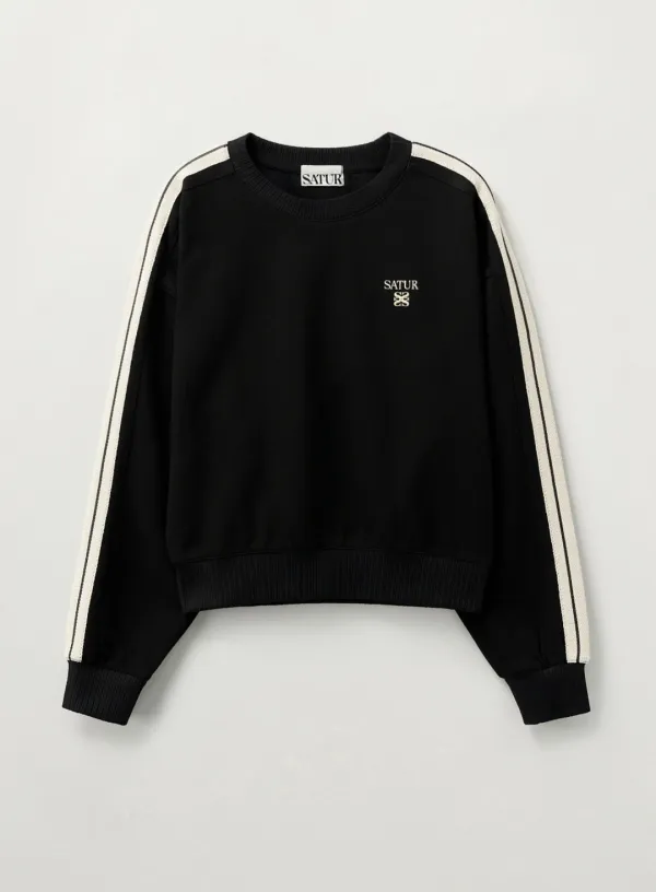 (W) Lawton Crop Sweatshirt - Black