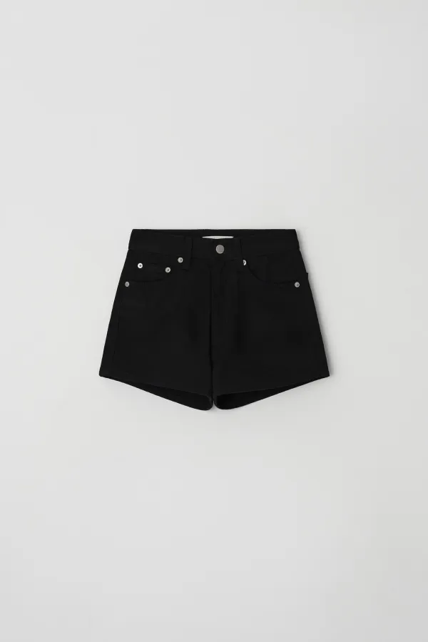 black denim shorts