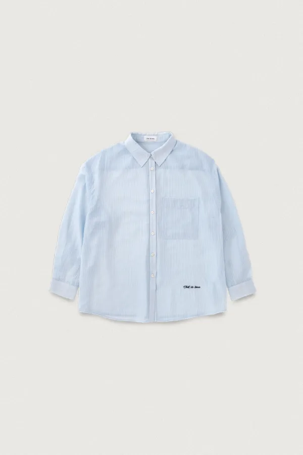 WRINKLE-FREE SHEER SHIRTS [SKY BLUE]