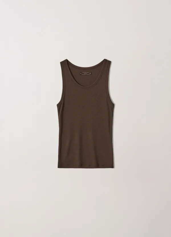 Essential Sleeveless tee (Brown)