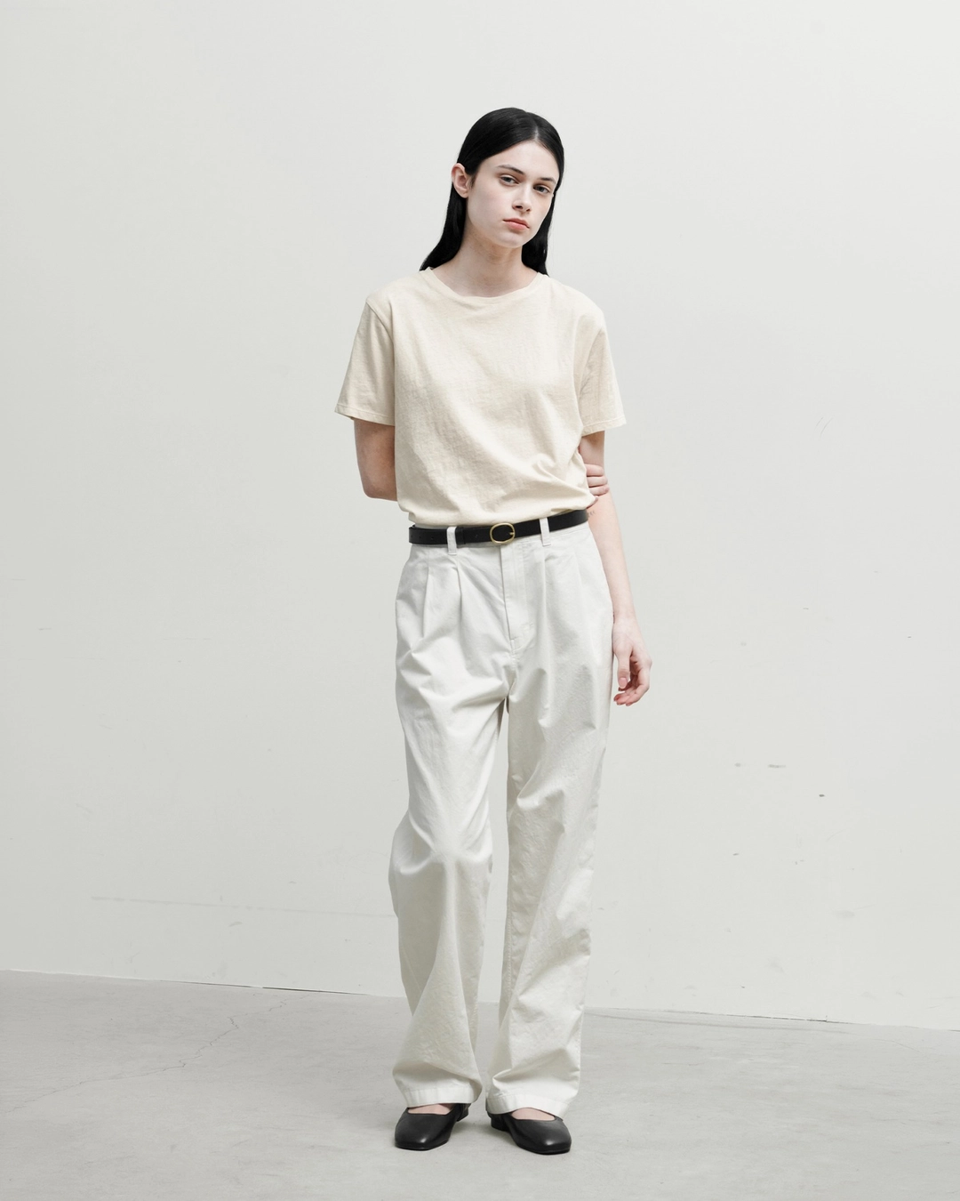브라운야드 W Round Easy T Shirt, Ivory 상품 이미지 2