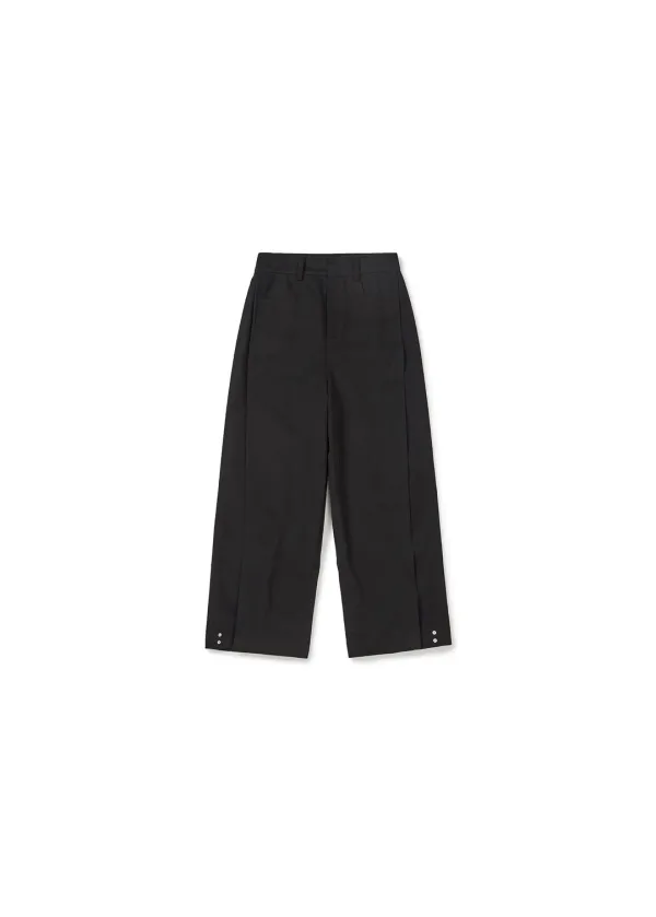 CURVED SNAP PANTS (BLACK)