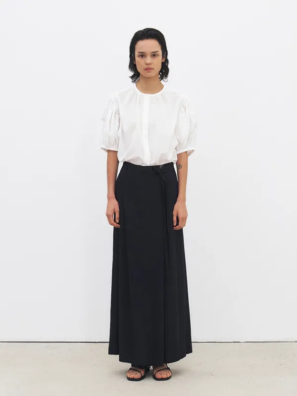 TFR WRAP BUTTON SKIRT PANTS_NAVY