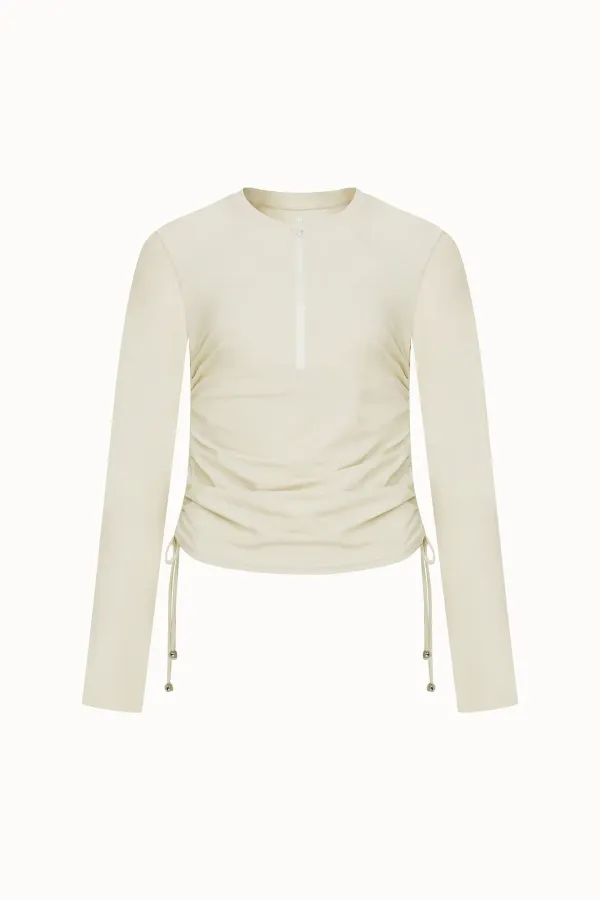 [3차 리오더]String Half Zip-up Rash Guard[LMBDSW232]-Butter