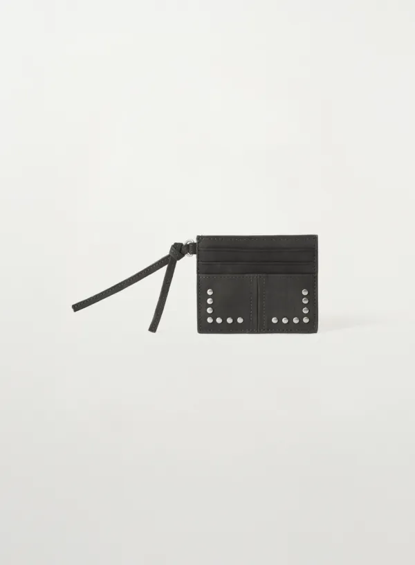 Stud Card Wallet - Charcoal