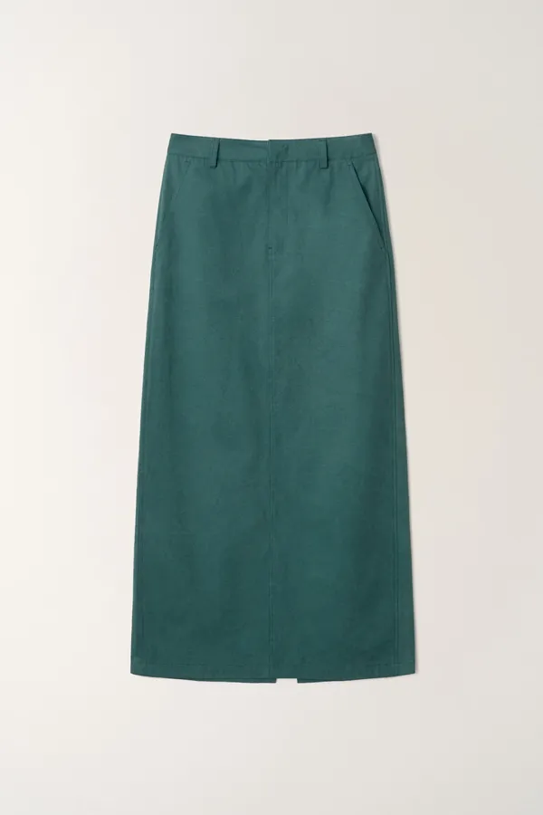 코튼 맥시 스커트 (Teal green)_2GFUSK04