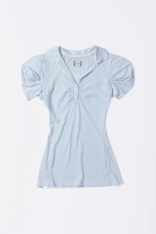 Shirring Tennis Dress Baby Blue
