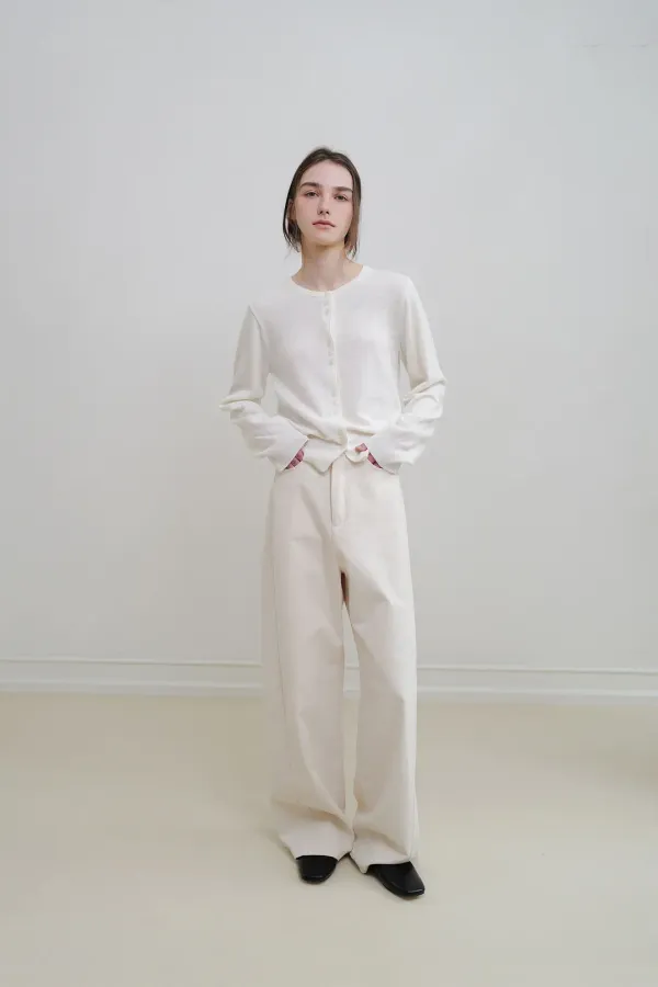 Mari round cardigan (ivory)