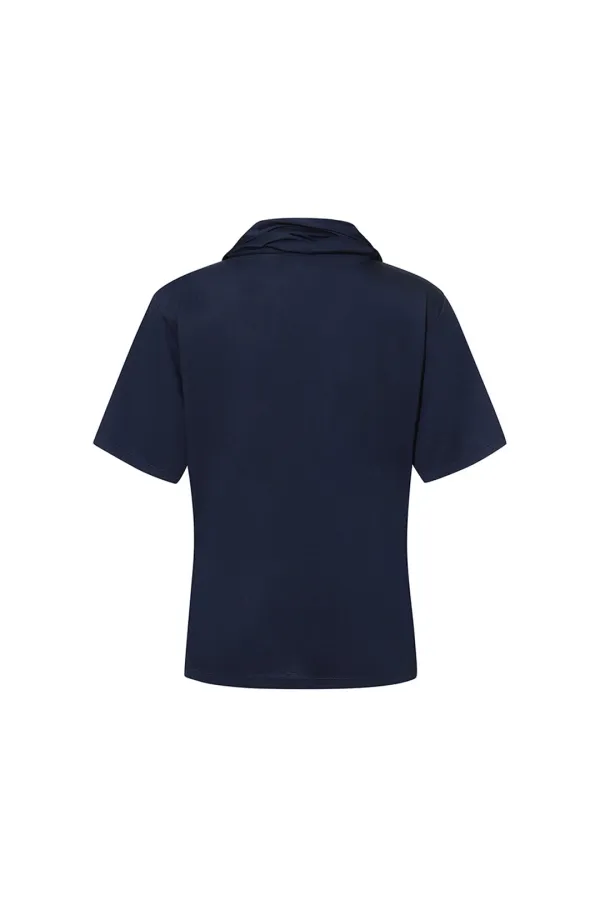 SCARF JERSEY TOP [NAVY]