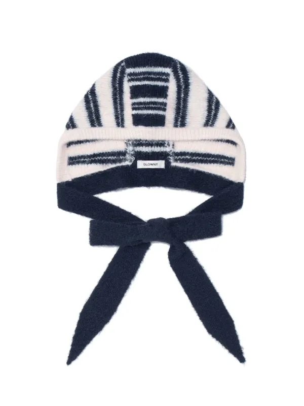 SUNDAE STRIPE KNIT BALACLAVA (NAVY)