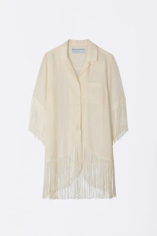 Boho Hawaiian Shirt Cream