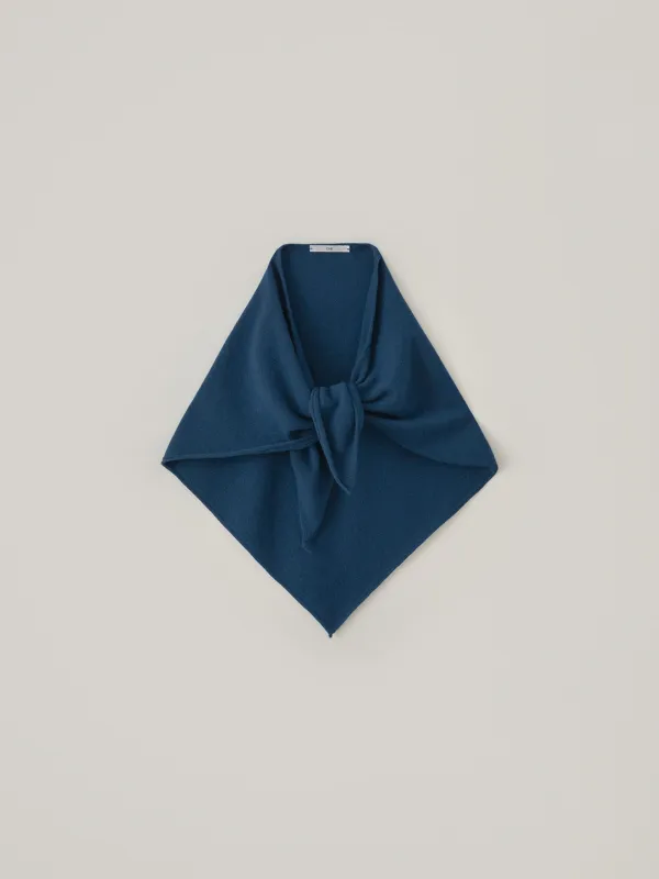 [Cashmere] Triangle Knit Scarf - Deep Blue