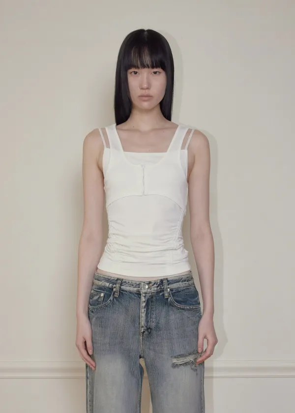 [2ND] DOUBLE LAYER SLEEVELESS, IVORY