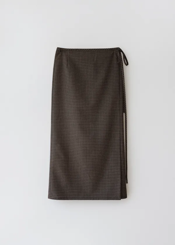 Baron reversible check skirt (brown)
