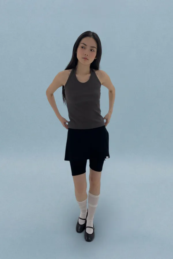 Core Halter Top / Dark Brown