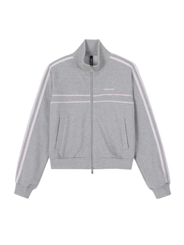 [Last one] LACE LINE TRACK JACKET_MELANGE GREY