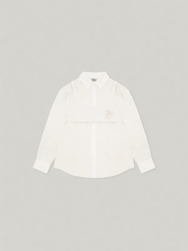 Bustier Layered Blouse - Ivory뷔스티에 레이어드 블라우스