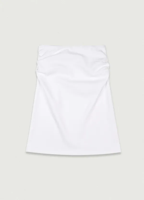 Side Shirring Midi Skirt [ivory]