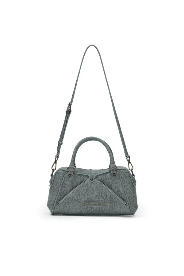 FAUX LEATHER MINI M.O.S BAG, DENIM