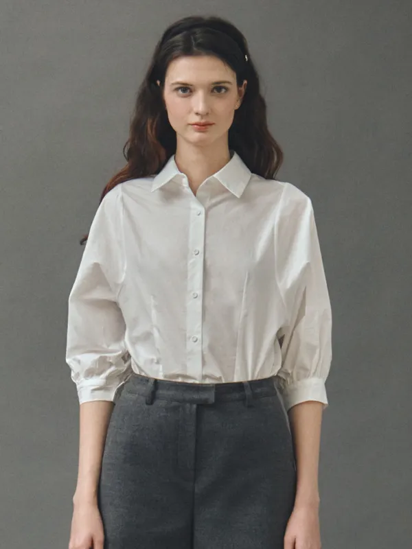 Cotton Puff Ballon Shirt_Ivory