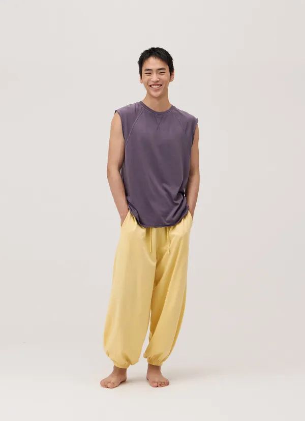Diagonal jogger pants (Unisex)_Sunlight