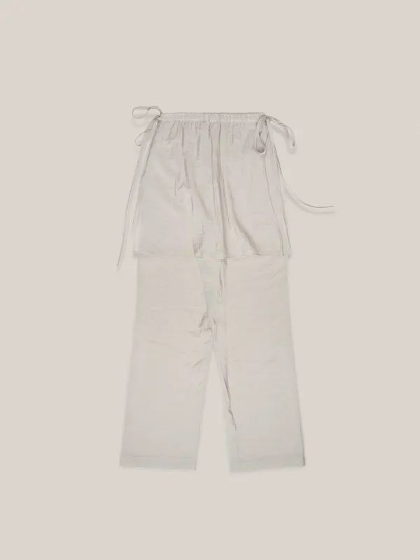 SHEER SKIRT PANTS  [ GRAY ]
