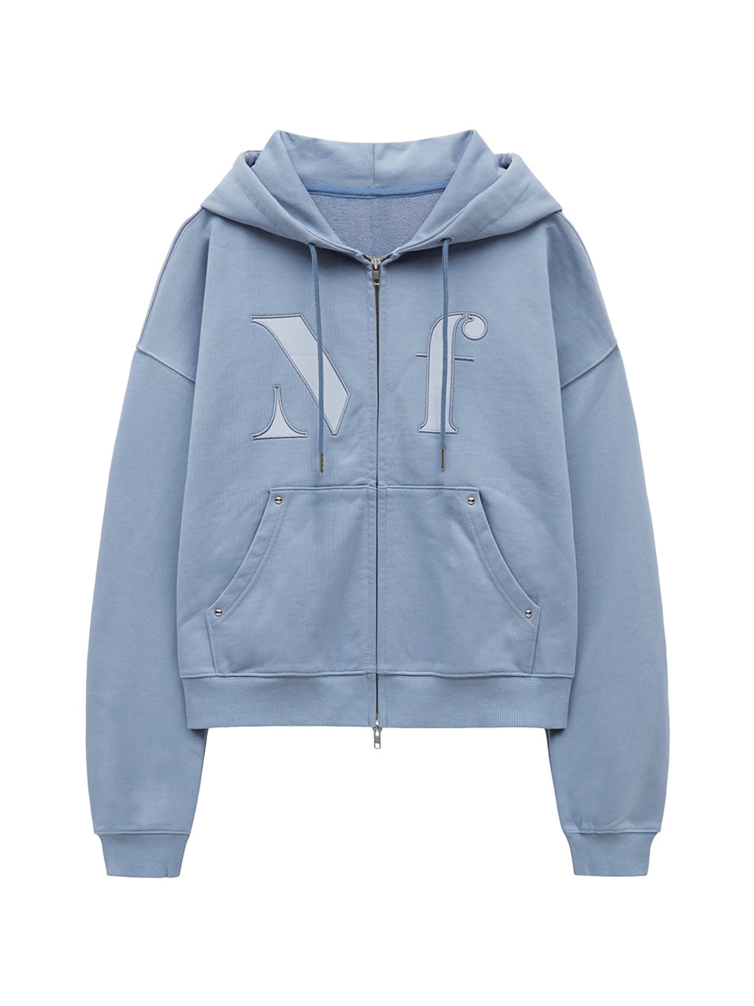 마가린핑거스 LOGO APPLIQUE HOODIE ZIP-UP (BLUE) 상품 이미지 1