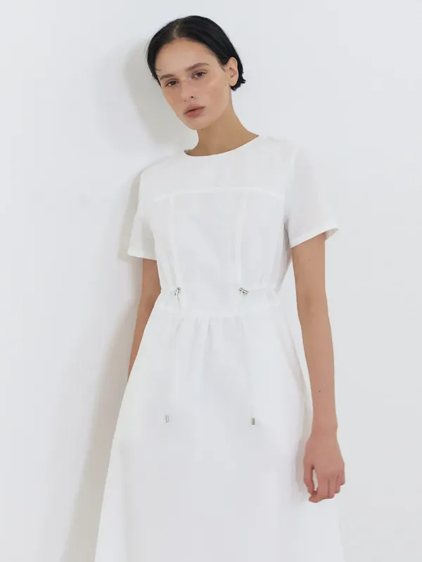 String Stopper Dress, White