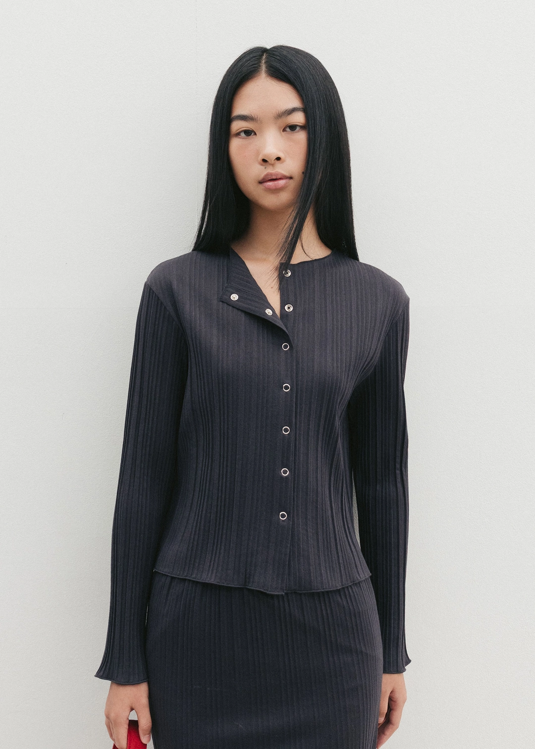 더라이 Pleats Snap Cardigan(Charcoal) 상품 이미지 2