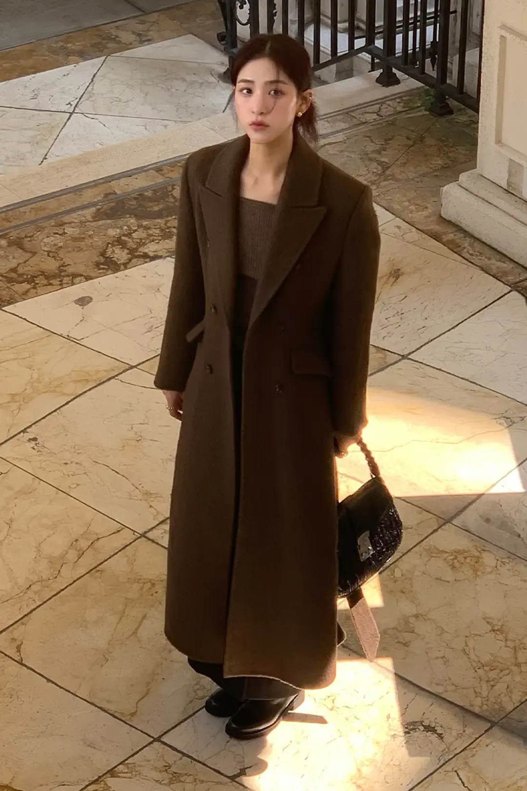 루시르주 Double Wool Maxi Coat (brown) 상품 이미지 1