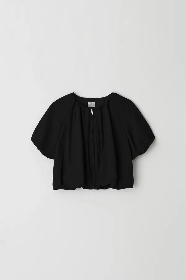 Layered Short Sleeve Jacket (black)