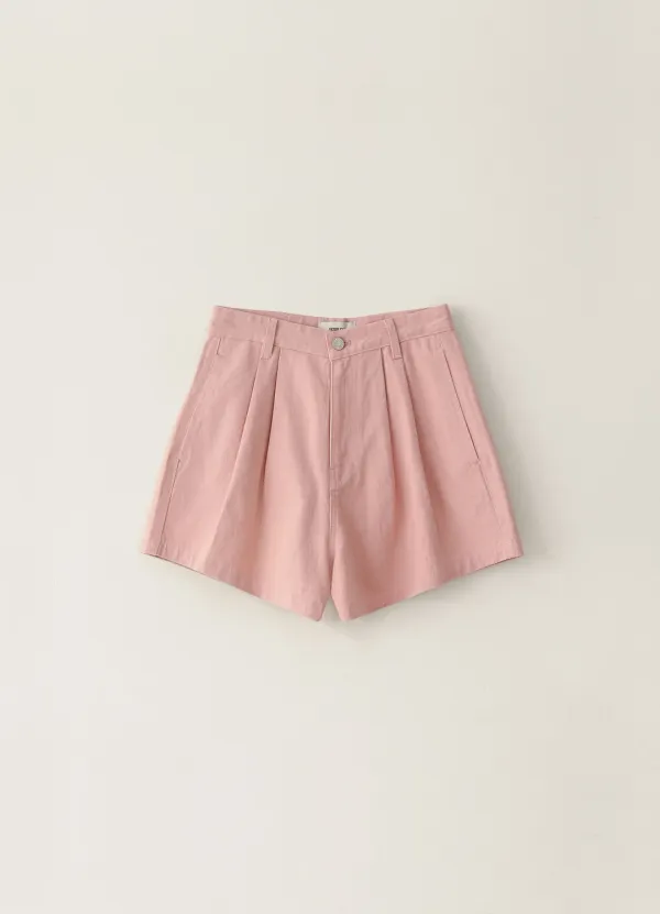 [Sale] Two-Tuck Colored Shorts - Pink