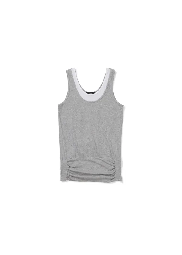 SHAPED HEM TANK TOP (MELANGE GREY)