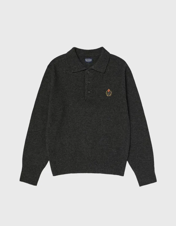 CREST TASMANIA WOOL POLO SHIRT (W) / M.Charcoal