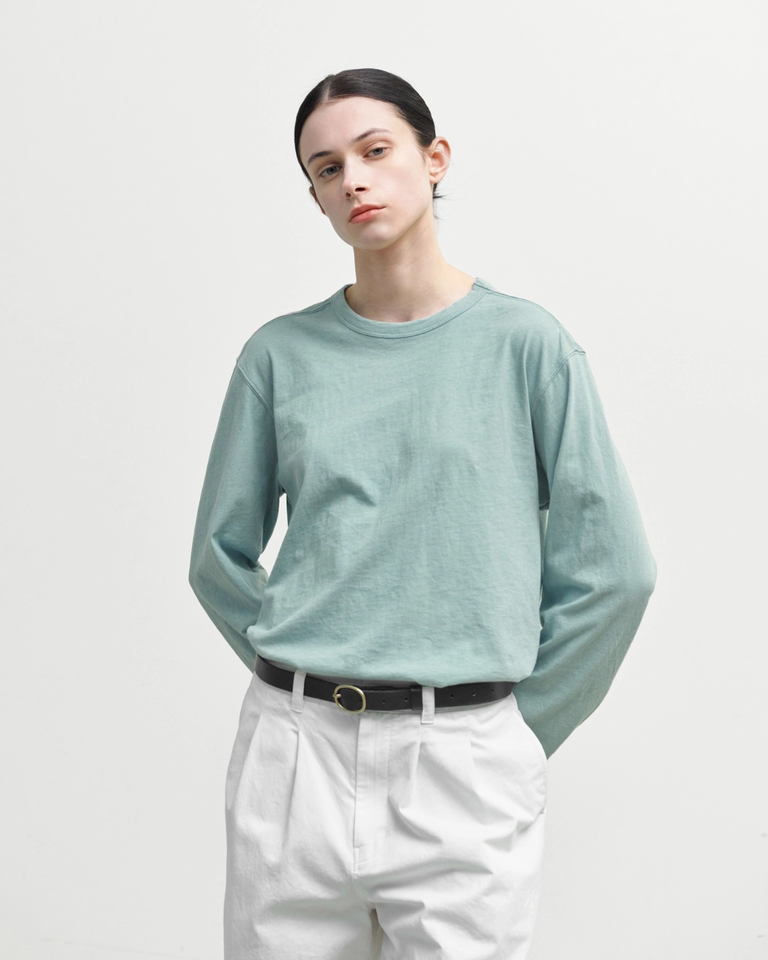 브라운야드 W Cut Off Long Sleeve, Blue 상품 이미지 2