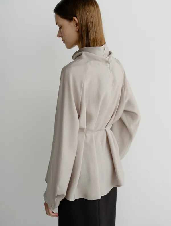 Lia Flare Blouse (Taupe)