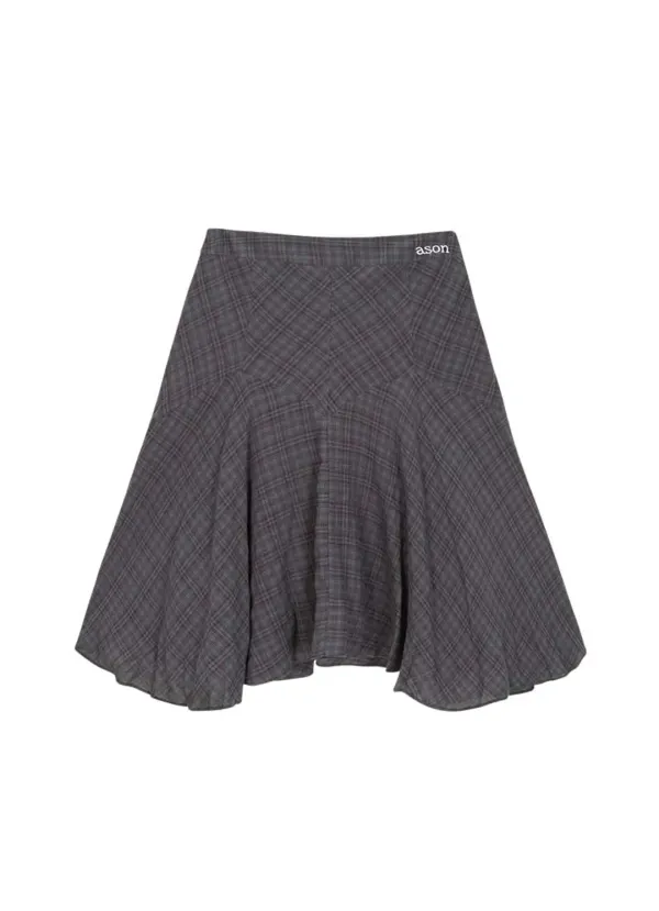LONDON CHECK MIDI SKIRT / PURPLE