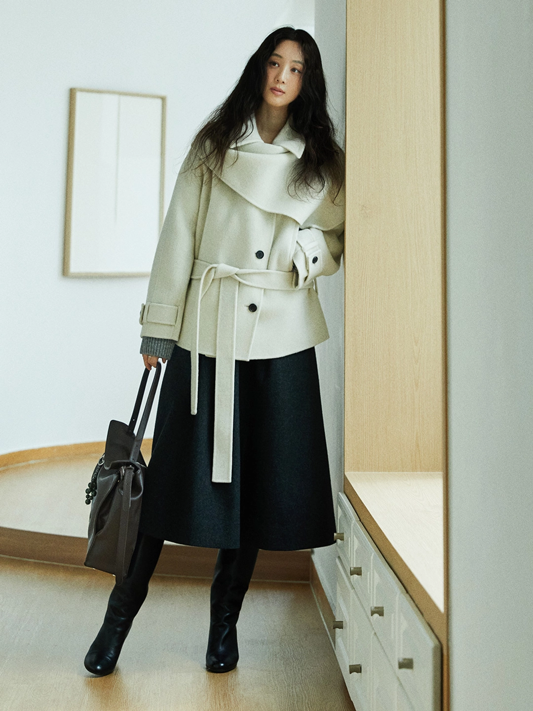 루에브르 Hand-made Belted Half-Coat SW5WH407-KF 상품 이미지 2
