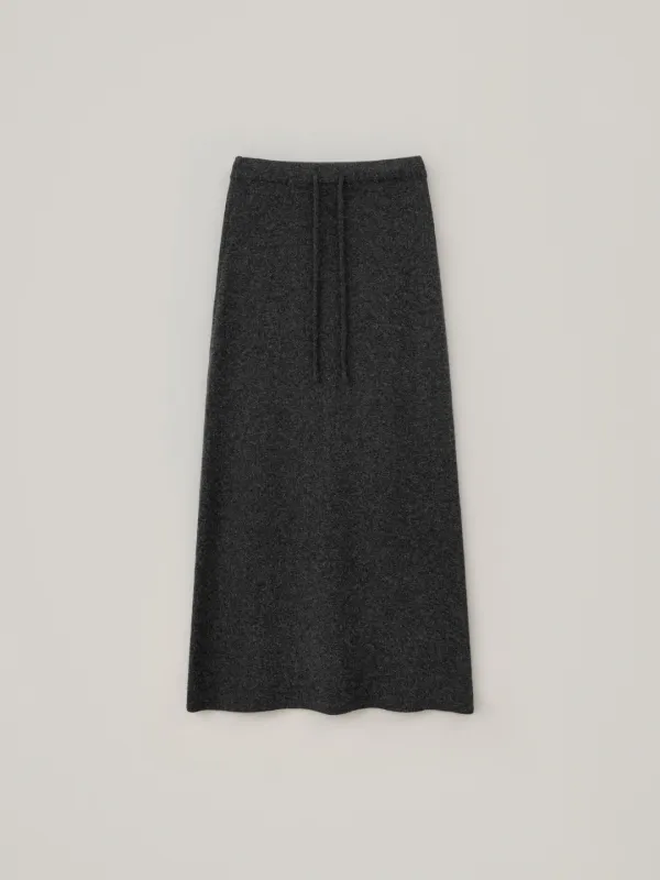 Das Wool Knit Skirt - Charcoal