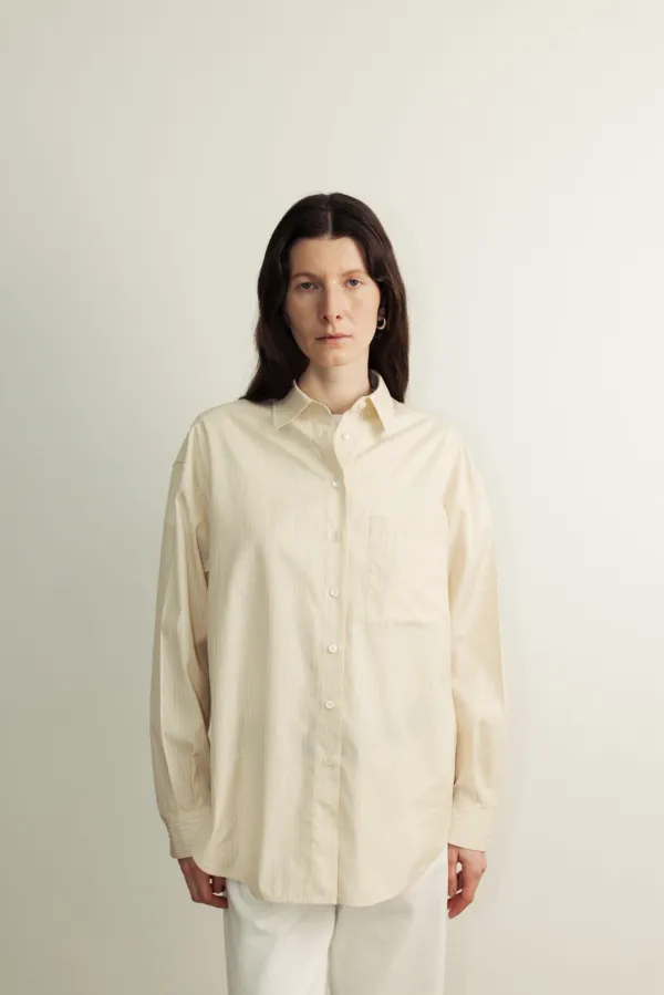 Supima cotton stripe Shirts_yellow