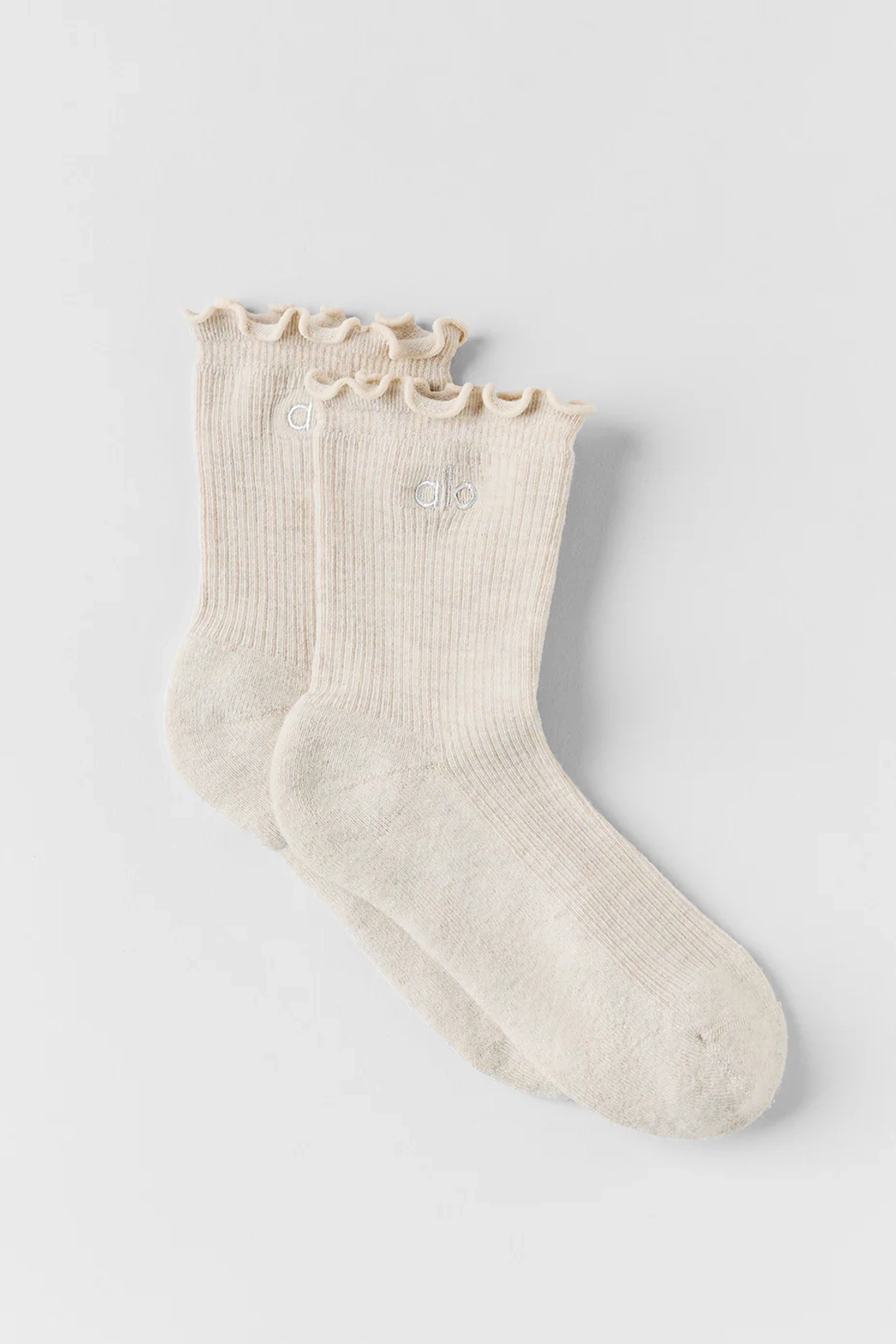 알로요가 Women's Lettuce Edge Sock - Oatmeal Heather 상품 이미지 2