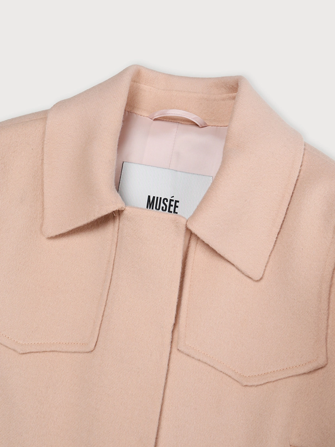 뮤제 ZAHA Merino Wool Handmade Short Coat_Salmon 상품 이미지 2