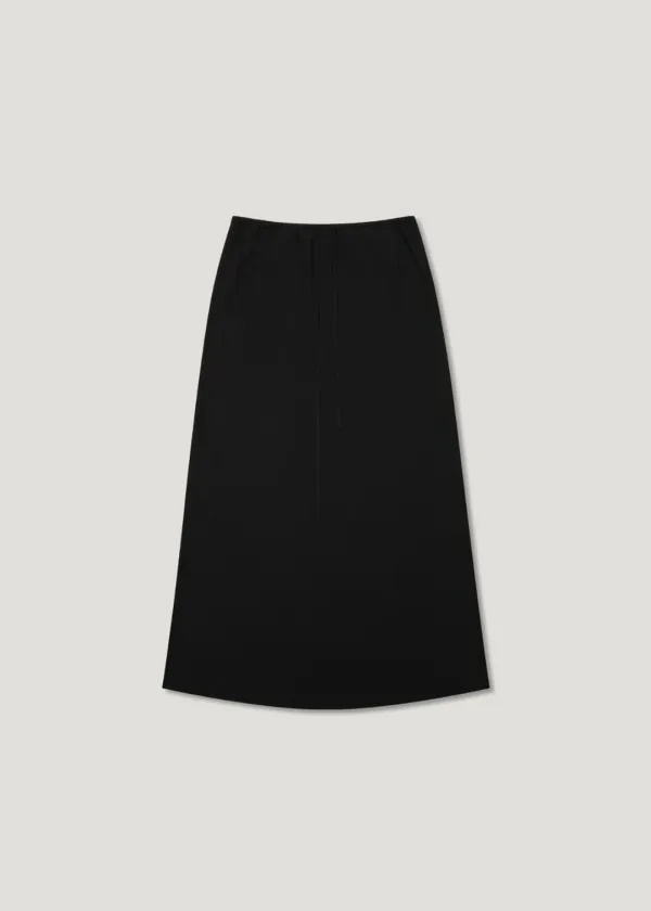 [7th] Linen Maxi Skirt_Black