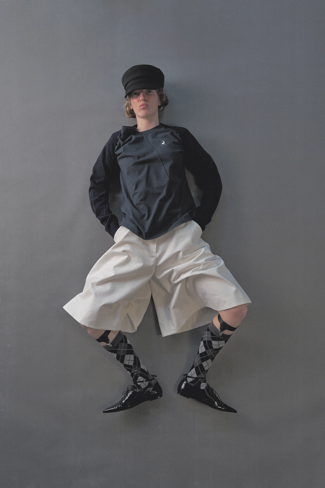 푸쉬버튼 PF26 WHITE FLARE BERMUDA PANTS 상품 이미지 1