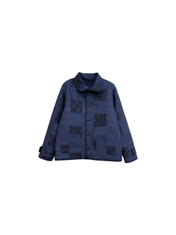 Patchwork Reversible Jacket Navy_F261JK06
