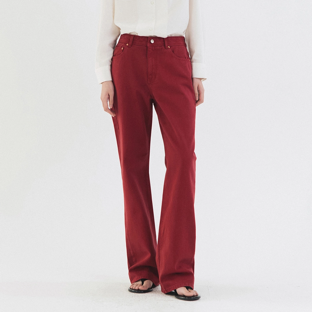 시야쥬 SIJN6089 타임리스 모던 핏 컬러 데님_Deep red 상품 이미지 2