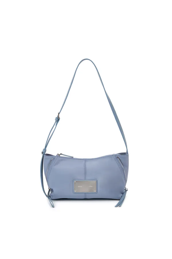 SIDE ZIPPER FABRIC TWO WAY BAG IN BLUE