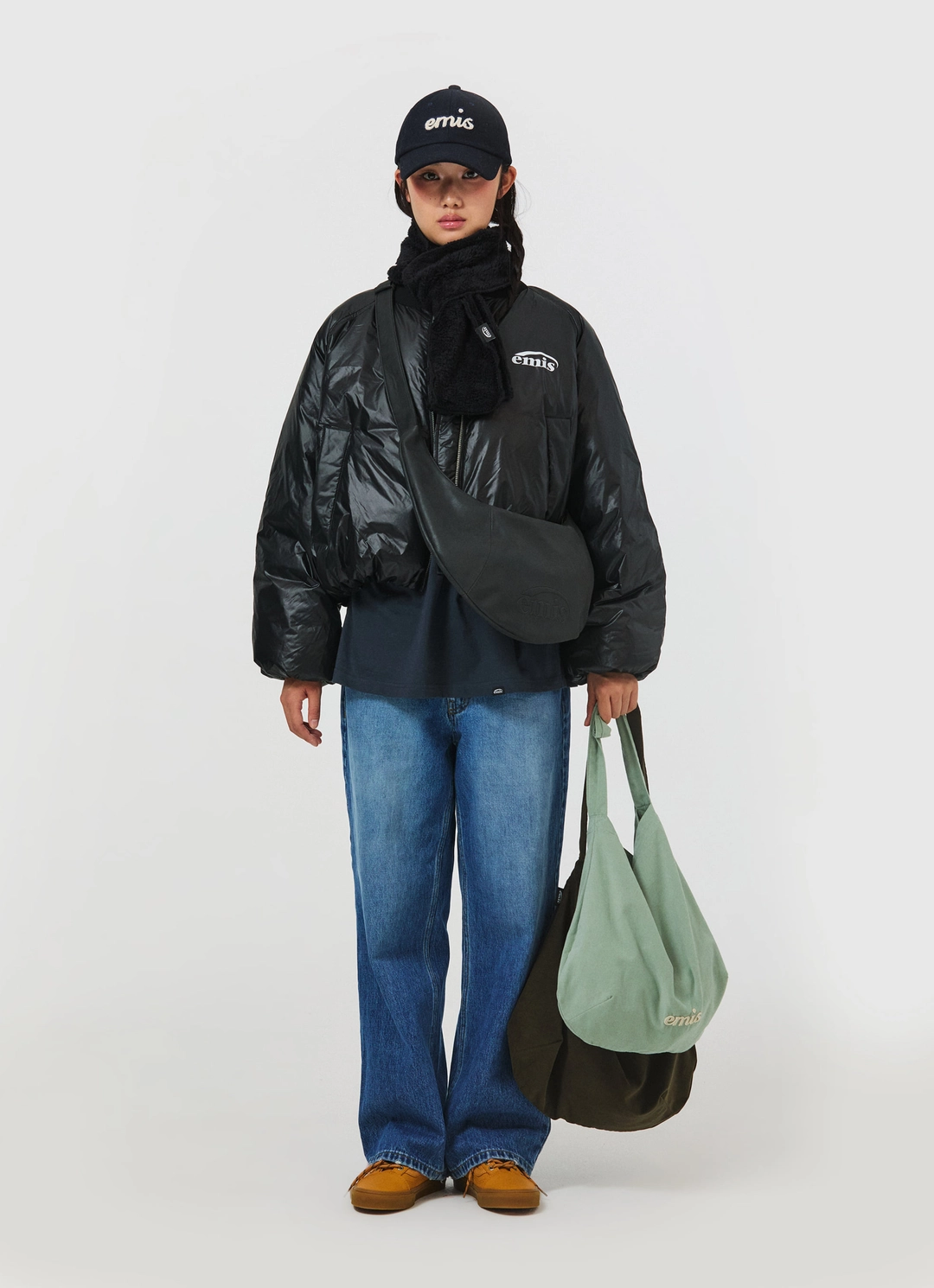 이미스 CORDUROY ROUND ECO BAG-KHAKI 상품 이미지 2